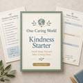 One Caring World Kindness Starter digital PDF workbook cover and planning pages
